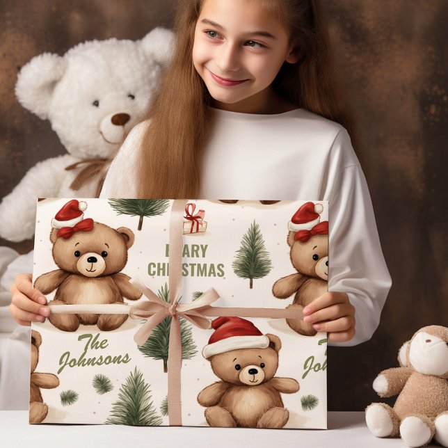 Papel De Regalo Nombre de familia Teddy Bear Navidades (Subido por el creador)