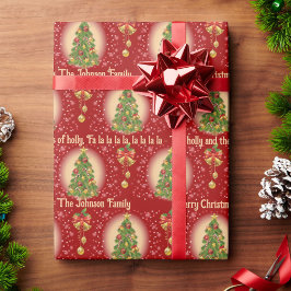 Papel De Regalo Nombre de familia y canciones de Navidades favorit