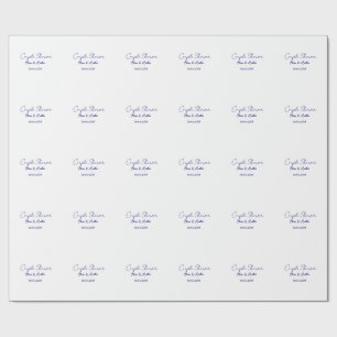 Papel De Regalo nombre de fecha de ducha de pareja morado trendy s