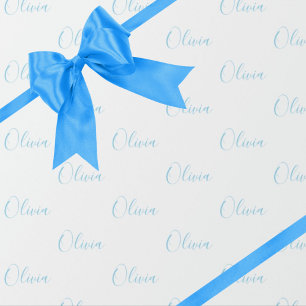 Papel De Regalo Nombre de la Girona Azul Personalizado Elegante