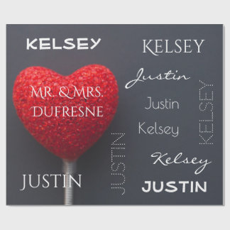 Papel De Regalo Nombre de la pareja personalizada