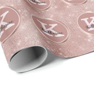 Papel De Regalo Nombre de monograma de brillantez de diamante con 