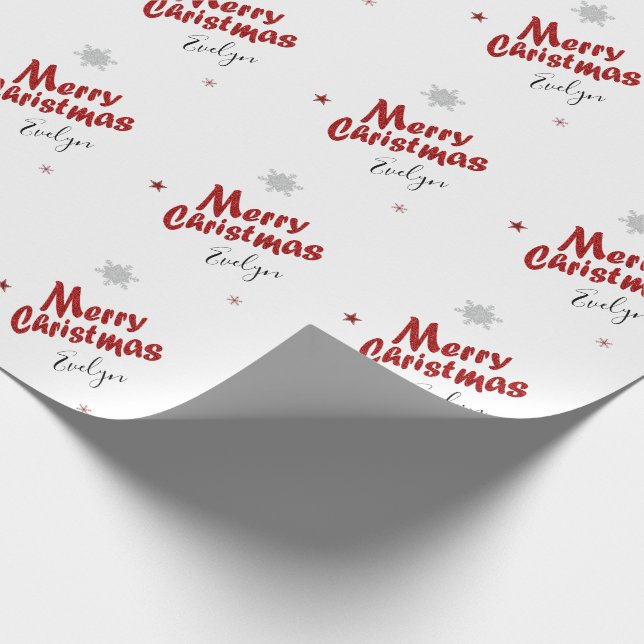 Papel De Regalo Nombre de Navidades elegantes personalizados (Esquina)