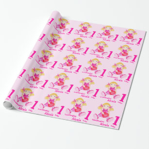 Papel De Regalo Nombre de nieta arte de muñeca rag