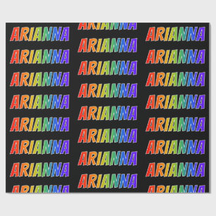 Papel De Regalo Nombre de pila "ARIANNA" Arcoíris; Divertido y Col