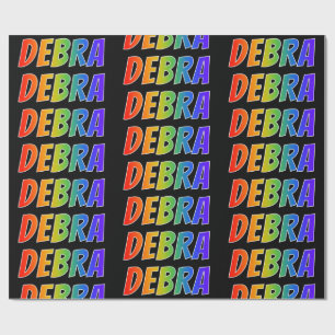 Papel De Regalo Nombre de pila "DEBRA" Arcoíris; Divertido y Color