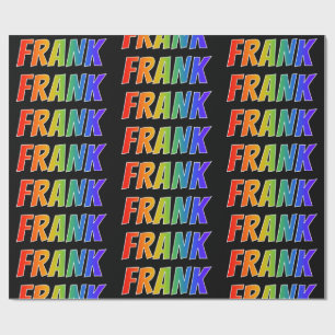 Papel De Regalo Nombre de pila "FRANK" Arcoíris; Divertido y Color