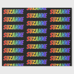Papel De Regalo Nombre de pila "SUZANNE" Arcoíris; Divertido y Col