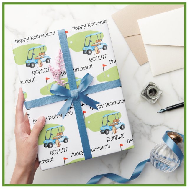 Papel De Regalo Nombre de retiro de golf personalizado (Subido por el creador)