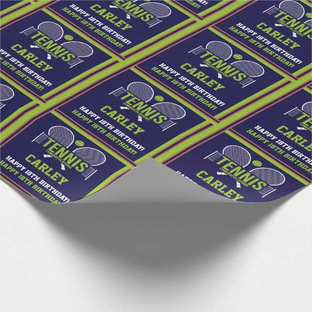 Papel De Regalo Nombre de tenis Sentimiento de edad Cumpleaños (Esquina)