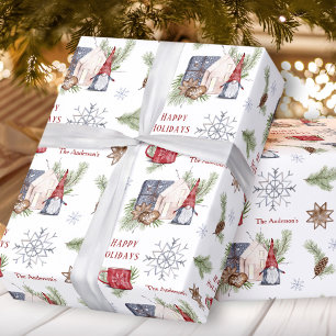 Papel De Regalo Nombre de vacaciones nórdicas de Hygge Navidades