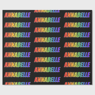 Papel De Regalo Nombre del arcoiris "ANNABELLE"; Divertido y color