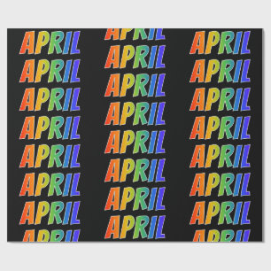 Papel De Regalo Nombre del arcoiris "APRIL"; Diversión y colorido