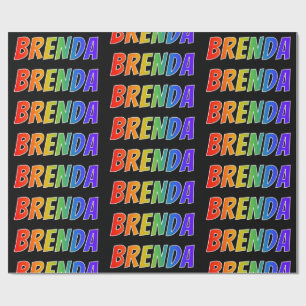 Papel De Regalo Nombre del arcoiris "BRENDA"; Divertido y colorido