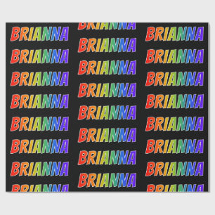 Papel De Regalo Nombre del arcoiris "BRIANNA"; Divertido y colorid