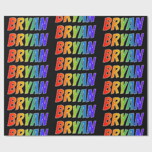 Papel De Regalo Nombre del arcoiris "BRYAN"; divertido y colorido