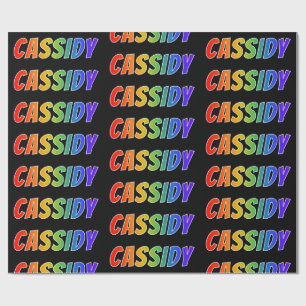 Papel De Regalo Nombre del arcoiris "CASSIDY"; Divertido y colorid