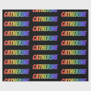 Papel De Regalo Nombre del arcoiris "CATHERINE"; Divertido y color