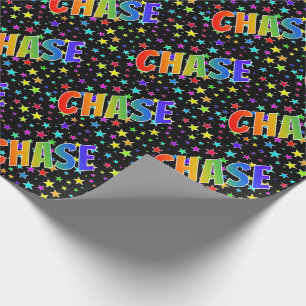 Papel De Regalo Nombre del arcoiris "CHASE" + estrellas