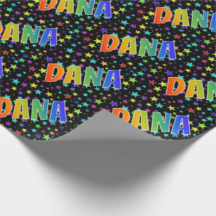 Papel De Regalo Nombre del arcoiris "DANA" + estrellas
