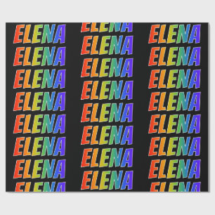 Papel De Regalo Nombre del arcoiris "ELENA"; Divertido y colorido
