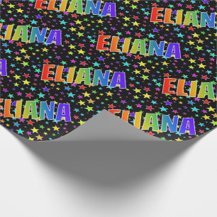 Papel De Regalo Nombre del arcoiris "ELIANA" + estrellas