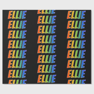 Papel De Regalo Nombre del arcoiris "ELLIE"; Divertido y colorido
