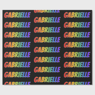 Papel De Regalo Nombre del arcoiris "GABRIELLE"; Divertido y color