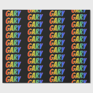 Papel De Regalo Nombre del arcoiris "GARY"; Divertido y colorido