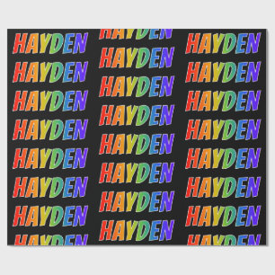 Papel De Regalo Nombre del Arcoiris "HAYDEN"; Divertido y colorido