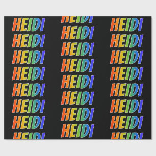 Papel De Regalo Nombre del arcoiris "HEIDI"; Divertido y colorido