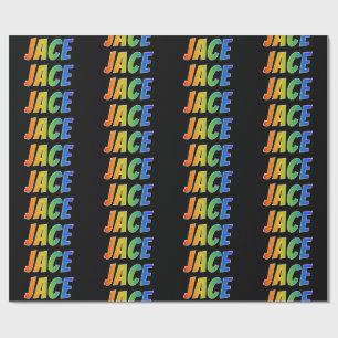 Papel De Regalo Nombre del arcoiris "JACE"; Divertido y colorido