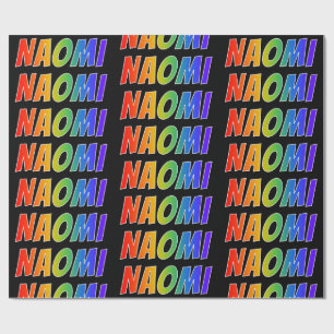 Papel De Regalo Nombre del arcoiris "NAOMI"; Divertido y colorido