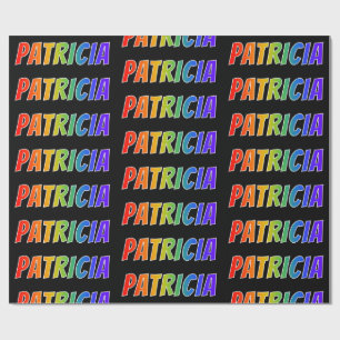 Papel De Regalo Nombre del arcoiris "PATRICIA"; Divertido y colori