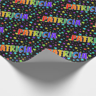 Papel De Regalo Nombre del arcoiris "PATRICIA" + estrellas