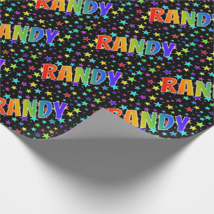 Papel De Regalo Nombre del arcoiris "RANDY" + estrellas