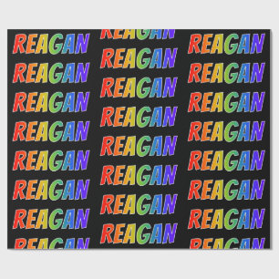 Papel De Regalo Nombre del Arcoiris "REAGAN"; Divertido y colorido