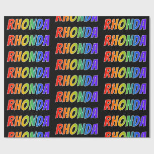 Papel De Regalo Nombre del arcoiris "RHONDA"; Divertido y colorido