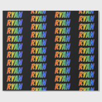 Nombre del arcoiris "RYAN"; Divertido y colorido
