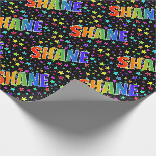 Papel De Regalo Nombre del arcoiris "SHANE" + estrellas