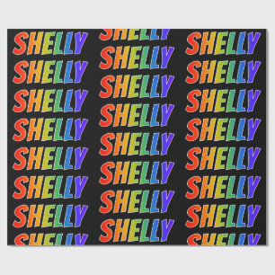 Papel De Regalo Nombre del arcoiris "SHELLY"; divertido y colorido