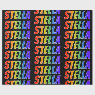 Papel De Regalo Nombre del arcoiris "STELLA"; Diversión y colorid