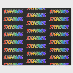 Papel De Regalo Nombre del arcoiris "STEPHANIE"; Divertido y color