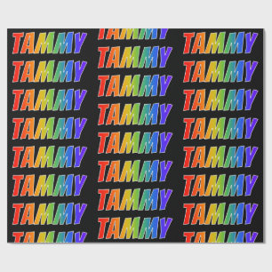 Papel De Regalo Nombre del arcoiris "TAMMY"; Divertido y colorido