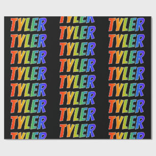 Papel De Regalo Nombre del arcoiris "TYLER"; Diversión y colorido
