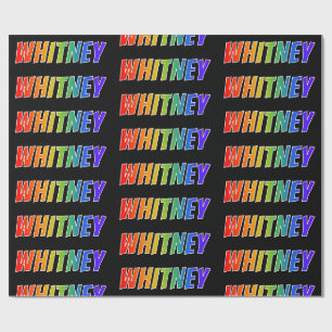 Papel De Regalo Nombre del arcoiris "WHITNEY"; Diversión y colori