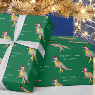 Papel De Regalo Nombre del Chica personalizado de dinosaurios navi
