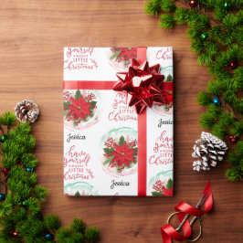 Papel De Regalo Nombre del personalizable de Merry Christmas Poins