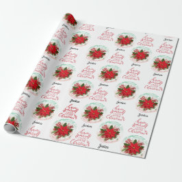Papel De Regalo Nombre del personalizable de Merry Christmas Poins