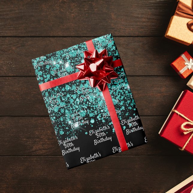 Papel De Regalo Nombre del polvo del purpurina verde negro verde a (Subido por el creador)